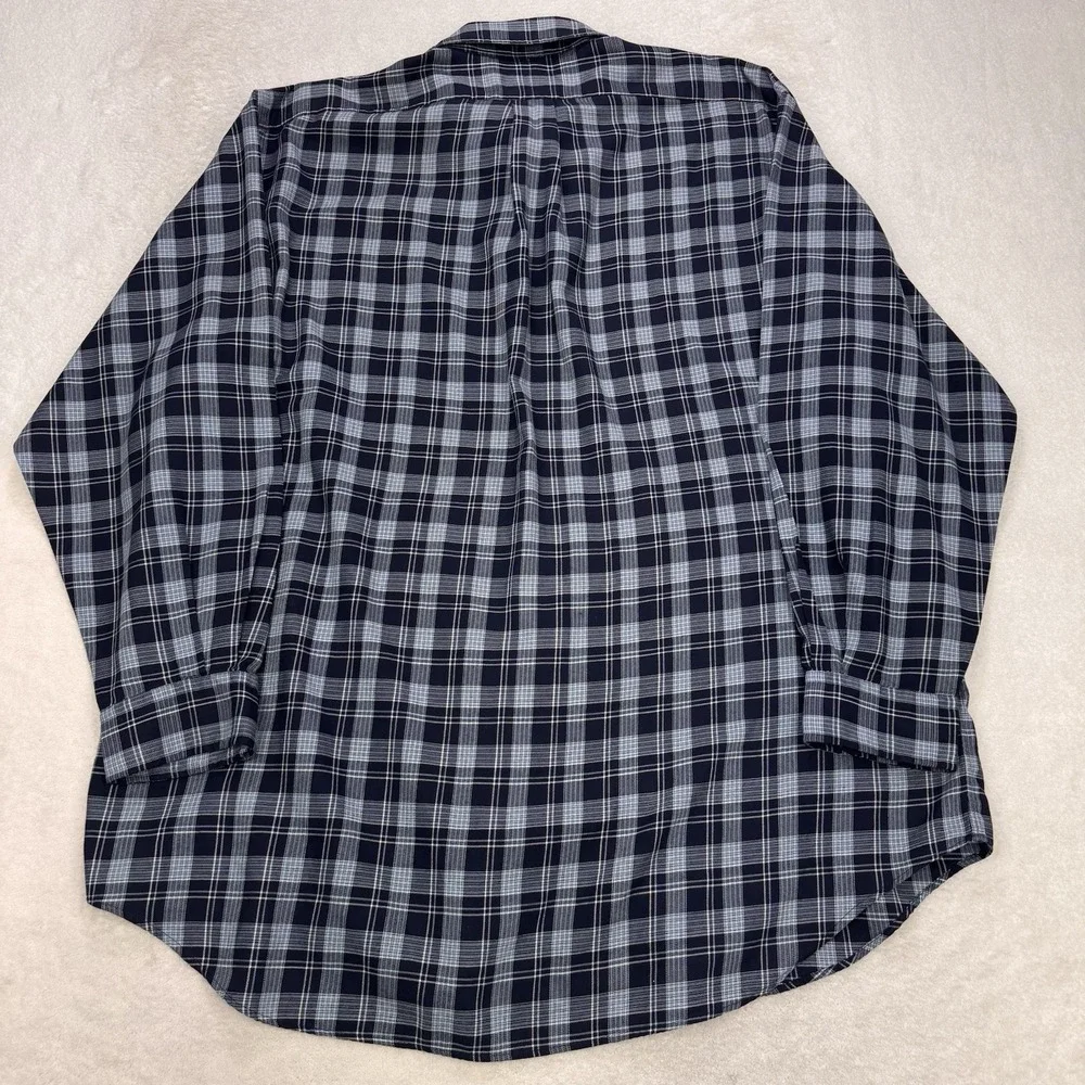 Polo Ralph Lauren‎ Yarmouth Shirt 17.5 34/35 Black Blue Glen Plaid LS
